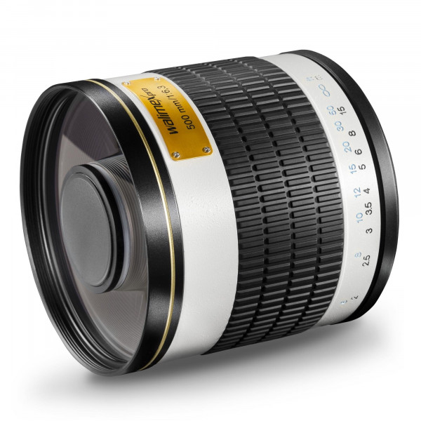Walimex Pro 500mm 1:6,3 DSLR Spiegel-Teleobjektiv (Filtergewinde 34mm) für T2 Objektivbajonett weiß-36