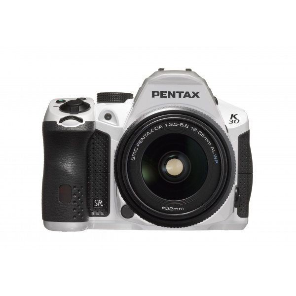 Pentax K-30 SLR-Digitalkamera (16 Megapixel, 7,6 cm (3 Zoll) Display, Full HD) Kit inkl. 18-55mm WR Objektiv weiß-315