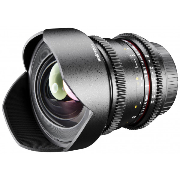 Walimex Pro 14mm 1:3,1 VCSC Foto/Videoobjektiv fürmicro Four Thirds Objektivbajonett (fester Gegenlichtblende, IF, Zahnkranz, stufenlose Blende/Fokus, Weitwinkelobjektiv) schwarz-34