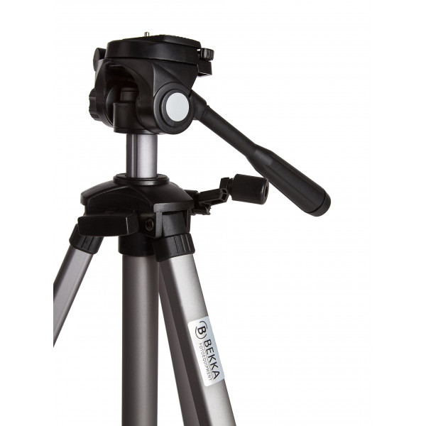BEKKA ONE Stativ mit 3-Wege-Kopf für DSLR, Systemkamera, Bridgekamera, Camcorder aus Aluminium (172cm Höhe, Gewicht 1500g, Tragfähigkeit 4 kg, Packmaß 63cm, 3 Auszüge) Tripod-39