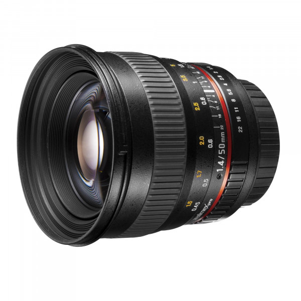 Walimex Pro 50mm f/1,4 DSLR Porträt Objektiv für Canon EOS inkl. Sonnenblende/Filterdurchmesser 77 mm schwarz-34
