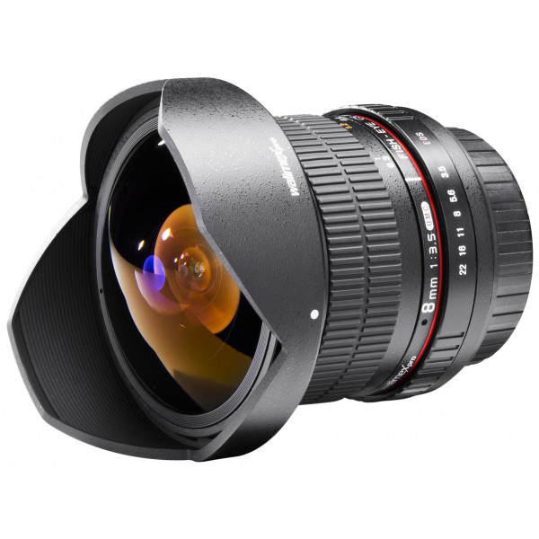 Walimex Pro 8 mm 1:3,5 CSC Fish-Eye II Objektiv für Fuji X Objektivbajonett (abnehmbare Gegenlichtblende, IF) schwarz-38