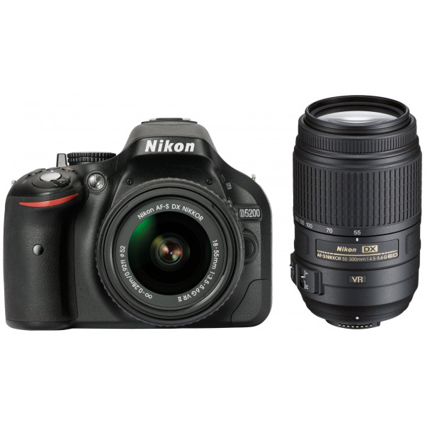 Nikon D5200 SLR-Digitalkamera (24,1 Megapixel, 7,6 cm (3 Zoll) TFT-Display, Full HD, HDMI) Double Zoom Kit inkl. 18-55 VR II und 55-300 VR Objektiv schwarz-31