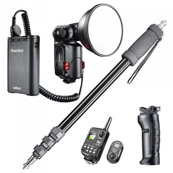Walimex Pro 20994 Lightshooter 180 Systemblitz Set XL (Blitzgerät 180Ws, Akku 2000mAh, Handstativ, Handgriff und Fernauslöser) schwarz-36