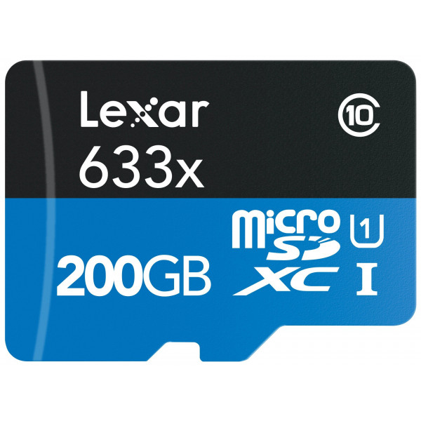 Lexar High-Performance microSDXC 633x 200GB UHS-I/U1 w/USB 3.0 Reader Flash Speicherkarte LSDMI200BBEU633-32