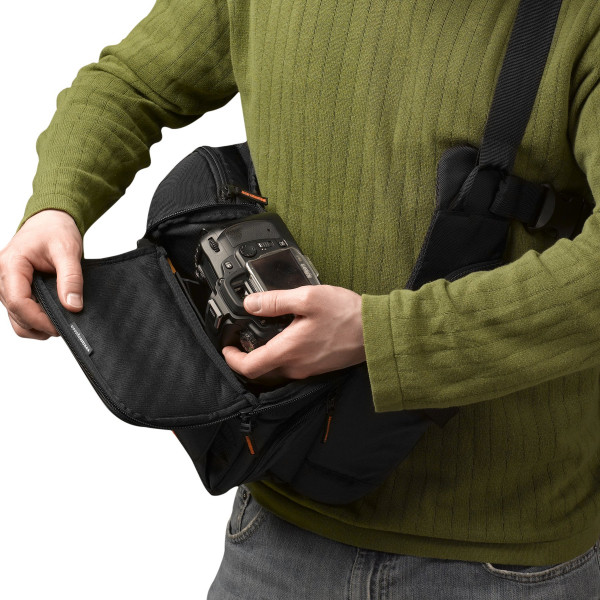 Case Logic SLRC205 SLR Slingbag S Kamerarucksack mit einstellbarem Schultergurt fur Spiegelreflex schwarz orange Taschen
