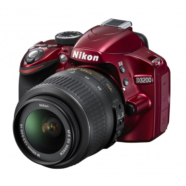 Nikon D3200 SLR-Digitalkamera (24 Megapixel, 7,4 cm (2,9 Zoll) Display, Live View, Full-HD) inkl. AF-S DX 18-55 VR rot-312