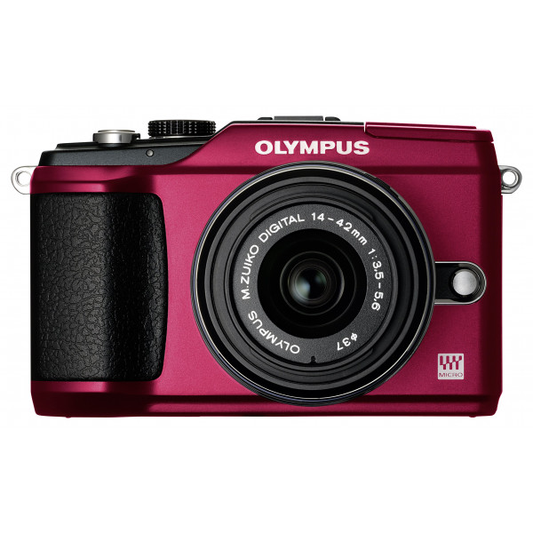 Olympus E-PL2 Systemkamera (12 Megapixel, 7,6 cm (3 Zoll) Display, bildstabilisiert) rot mit 14-42mm Objektiv schwarz-34