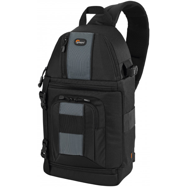 Lowepro SlingShot 202 AW SLR Kamerarucksack fur SLR mit Standardobjektiv sowie 4 zusatzlichen Objektiven Blitz schwarz Kamerataschen Taschen