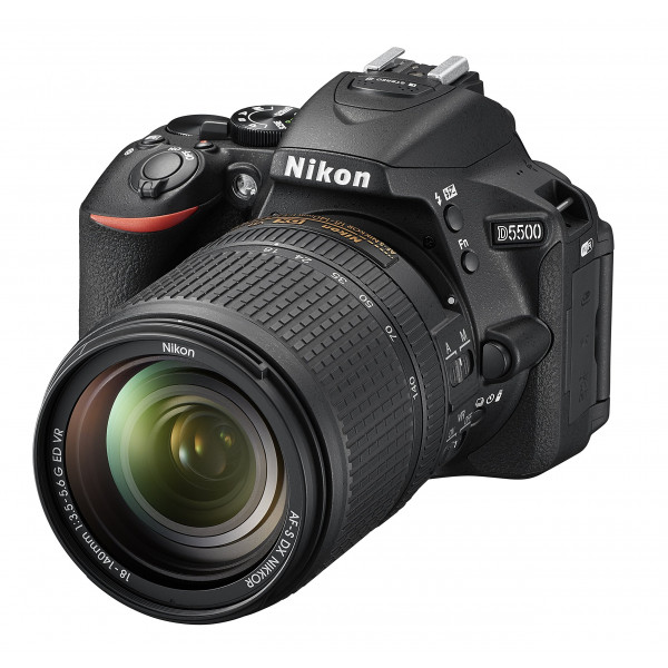 Nikon D5500 SLR-Digitalkamera (8,1 cm (3,2 Zoll), 24,2 Megapixel, neig-/drehbares Touchscreen-Display, 39 AF-Messfelder, Full-HD-Video, Wi-Fi, HDMI) Kit inkl. DX 18-140mm VR Objektiv schwarz-314