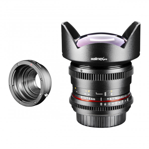 Walimex Pro 14mm 1:3,1 VCSC Foto und Videoobjektiv (inkl. fester Gegenlichtblende, IF, Zahnkranz, stufenlose Blende und Fokus, Weitwinkelobjektiv) für Pentax Q Objektivbajonett schwarz-35