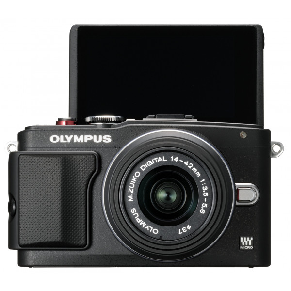 Olympus Pen EPL6 Systemkamera 16 Megapixel, 7,6 cm 3 Zoll Touchscreen,
bildstabilisiert Kit