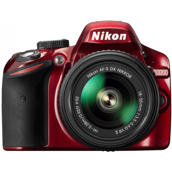 Nikon D3200 SLR-Digitalkamera (24 Megapixel, 7,4 cm (2,9 Zoll) Display, Live View, Full-HD) Kit inkl. AF-S DX 18-55 VR II Objektiv rot-36