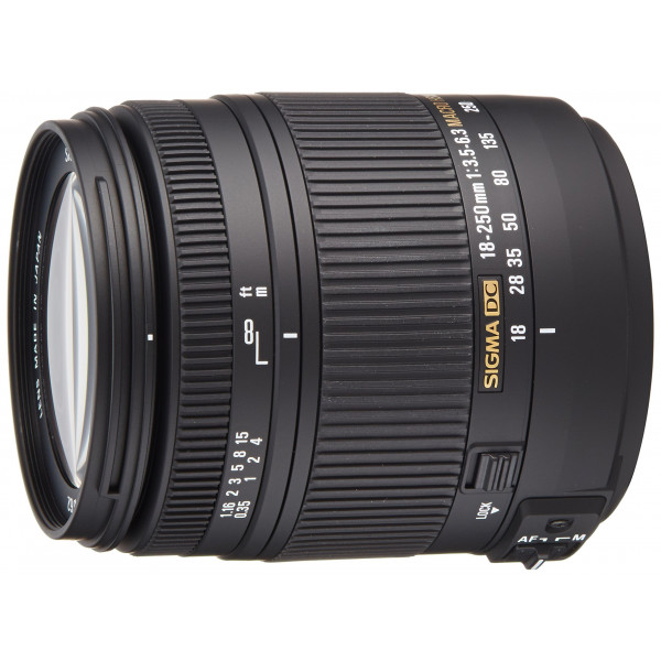 Sigma 18-250 mm F3,5-6,3 DC Macro OS HSM Objektiv (62 mm Filtergewinde) für Nikon Objektivbajonett-37