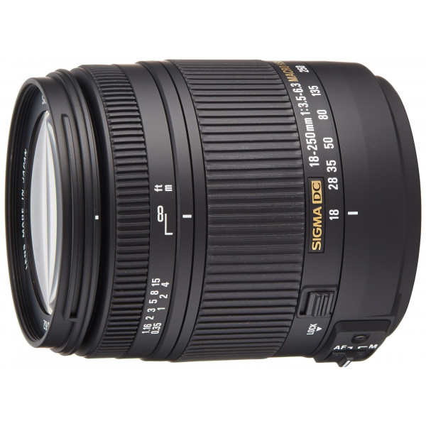 Sigma 18-250 mm F3,5-6,3 DC Macro OS HSM Objektiv (62 mm Filtergewinde) für Nikon Objektivbajonett-37