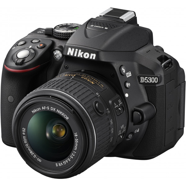 Nikon D5300 SLR-Digitalkamera (24,2 Megapixel, 8,1cm (3,2 Zoll) LCD-Display, Full HD, HDMI, WiFi, GPS, AF-System mit 39 Messfeldern) Kit inkl. AF-S DX 18-55 VR II Objektiv schwarz-313