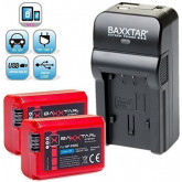 Baxxtar RAZER 600 II Ladegerät 5 in 1 + 2x Baxxtar PRO ENERGY Akku für Sony NP-FW50 (echte 1080mAh) passend zu Sony ILCE QX1 Alpha 5000 5100 6000 6300 Alpha 7 und 7 II 7S CyberShot DSC RX10 -- Sony NEX-6 NEX-F3 NEX-7 NEX-7B NEX-7C NEX-7K NEX-3 NEX-3N NEX-