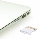 MicroSD to SD Adapter für MacBook Air 13 Zoll / Pro 13 und 15 Zoll Speicher Erweiterung MicroSD Memory Card Adapter for MacBook Air 13" / Pro 13" / Pro 15", White with Silver edge ...