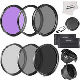 Neewer® 52MM Objektiv-Filter Zubehör-Set für Nikon D7100 D7000 D5200 D5100 D5000 D3300 D3200 D3100 D3000 D90 D80 DSLR Kameras- Beinhaltet: 52MM Filtersatz (UV, CPL, FLD) + ND Graufilter Set (ND2, ND4, ND8) + + Tragetasche Faltbare Sonnenblende + Tulpen Li