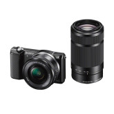 Sony Alpha 5000 Systemkamera (Full HD, 20 Megapixel, Exmor APS-C HD CMOS Sensor, 7,6 cm (3 Zoll) Schwenkdisplay) schwarz inkl.  SEL-P1650 & SEL-55210 Objektiv
