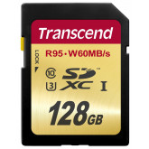 Transcend TS128GSDU3E SDXC UHS-I U3 Speicherkarte 128GB (95 MB/s Lesen, 60MB/s Schreiben)