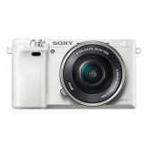 Sony Alpha 6000 Systemkamera (24 Megapixel, 7,6 cm (3") LCD-Display, Exmor APS-C Sensor, Full-HD, High Speed Hybrid AF) inkl. SEL-P1650 Objektiv weiss