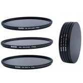 Slim Neutral Graufilter Set 77mm bestehend aus ND8, ND64, ND1000 Filtern 77mm inkl. Stack Cap Filtercontainer + Pro Lens Cap mit Innengriff