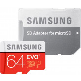 Samsung Speicherkarte MicroSDXC 64GB EVO Plus UHS-I Grade 1 Class 10 für Smartphones und Tablets, mit SD Adapter, frustfrei