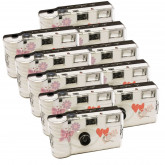 10x PHOTO PORST Hochzeitskamera mit Schmetterling / Einwegkamera / Partykamera (je 27 Fotos, mit Blitz, 10-er Pack)