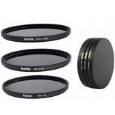 Neutral Graufilter Set bestehend aus ND8, ND64, ND1000 Filtern 58mm inkl. Stack Cap Filtercontainer + Pro Lens Cap mit Innengriff