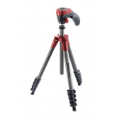Manfrotto MKCOMPACTACN-RD Compact Action Tripod mit Quick Release (Tragbarkeit: 1,5Kg) rot
