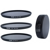 Slim Graufilter Set bestehend aus ND8, ND64, ND1000 Filtern 58mm inkl. Stack Cap Filtercontainer + Pro Lens Cap mit Innengriff