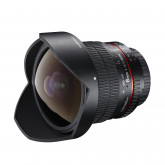 Walimex Pro 8 mm 1:3,5 DSLR Fish-Eye II Objektiv für Canon EF-S Objektivbajonett schwarz (mit abnehmbarer Gegenlichtblende)