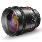 Walimex Pro 85mm 1:1,5 VCSC Video- und Fotoobjektiv (Filtergewinde 72mm, Zahnkranz, stufenlose Blende und Fokus, IF) für Sony E Objektivbajonett schwarz