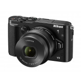 Nikon 1 V3 Systemkamera (18 Megapixel, 7,5 cm (3 Zoll) TFT-Display, Eletronischer Bildstabilisator, Full-HD-Videofunktion, WiFi, USB) Kit inkl. 10-30mm Objektiv schwarz