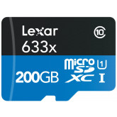 Lexar High-Performance microSDXC 633x 200GB UHS-I/U1 w/USB 3.0 Reader Flash Speicherkarte- LSDMI200BBEU633