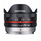 Samyang 7.5mm F3.5 UMC Fish-eye MFT für Micro Four Third, Schwarz