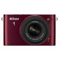Nikon 1 J3 Systemkamera (14 Megapixel, 7,5 cm (3 Zoll) LCD-Display, Full HD) Kit inkl. 1 Nikkor 10-30 mm VR-Objektiv rot-22