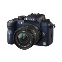 Panasonic Lumix DMC-G1K SLR-Digitalkamera (12 Megapixel, LiveView) blau inkl. Vario 14-45 mm F3,5-5,6-22