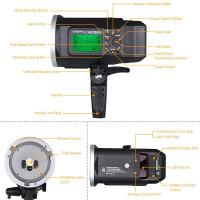 Andoer Godox WITSTRO AD600BM 600WS GN87 HSS 1/8000 s im freien Blitz Blitz 2,4 G drahtlose X System mit 8700mAh Li-Ion Akku-22