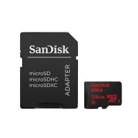 SanDisk Ultra microSDXC 128GB Class 10 UHS-I Speicherkarte + SD-Adapter für Samsung Galaxy A3 A5 2016 A9 J1 J3 J5 S7 edge Note 7 Sony Xperia C4 E5 X XA HTC 10 Desire 530 620G 630 825 One M9 S9-21