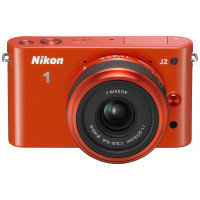 Nikon 1 J2 Systemkamera (10,1 Megapixel, 7,5 cm (3 Zoll) Display) Kit inkl. Nikkor 11-27,5 mm orange-22