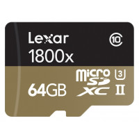 Lexar Professional 1800x microSDXC 64GB UHS-II W/USB 3.0 Reader Flash Memory Card LSDMI64GCRBEU1800R-22