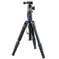 Mantona DSLM Reisestativ für System/DSLR/Kompaktkamera (143 cm (56,3 Zoll), Kugelkopf, Belastbarkeit: 5kg, drehbare Mittelsäule, kompaktes Packmaß) blau-22