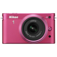 Nikon 1 J2 Systemkamera (10,1 Megapixel, 7,5 cm (3 Zoll) Display) Kit inkl. Nikkor 11-27,5 mm pink-22