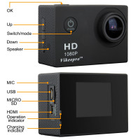 Vikeepro Action Cam 1.5 Zoll Full HD 1080p 30fps action kamera mit 170 Grad Ultra-Weitwinkel Objektiv, WiFi Handgelenk 2.4G, 2 Batterien und Free Zubehör Kit (Schwarz)-22