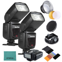Godox V850II GN60 2.4G weg von der Kamera 1 / 8000s HSS Kamerablitz Blitzgerät Speedlite * 2 + Godox X1T-C TTL-1 / 8000s HSS 32 Kanäle 2.4G Wireless LCD-Flash-Trigger Transmitter-22
