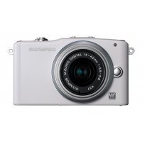 Olympus Pen E-PM1 Systemkamera (12 Megapixel, 7,6 cm (3 Zoll) Display, bildstabilisiert) weiß mit 14-42mm Objektiv silber-22