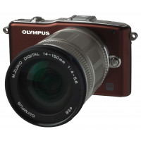 Olympus Pen E-PM1 Systemkamera (12 Megapixel, 7,6 cm (3 Zoll) Display, bildstabilisiert) braun mit 14-150mm Objektiv silber-22