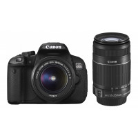 Canon EOS 650D Digital SLR-Kamera (18 Megapixel, 7,6 cm (3 Zoll) Display, Full HD, LiveView) inkl. Kit II EF S18-55mm IS und 55-250mm IS-21